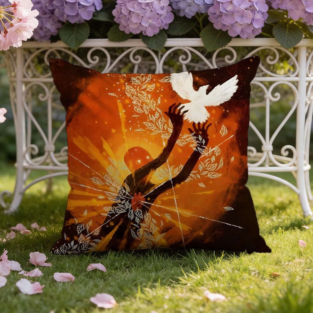 A-August B-Burns Red Band Cushion Cover Home & Car Dual-Scene Pillow Cover: Reversible for Premium Comfort