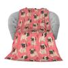 Cute Pug Dog Blanket Animal Bedding Flannel Throw Blanket Soft Cozy Plush Blanket for Couch Bed Sofa Travelling Camping,gifts
