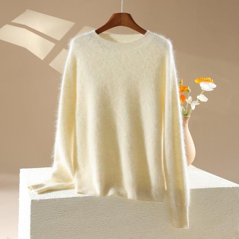 New Autumn-winter Women's Round-neck Pullover Sweater in Candy Colors, Soft and Cozy Inner Layer Top