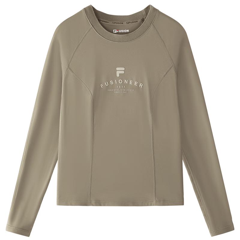 FILAFUSION Women s Slim-Fit Knitted Long-Sleeve Tee S