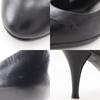 LOUIS VUITTON Monogram flower pumps Round toe black leather flour Women Used