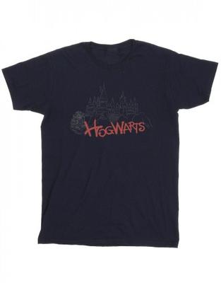 Girls Hogwarts Castle Spray Cotton T-Shirt