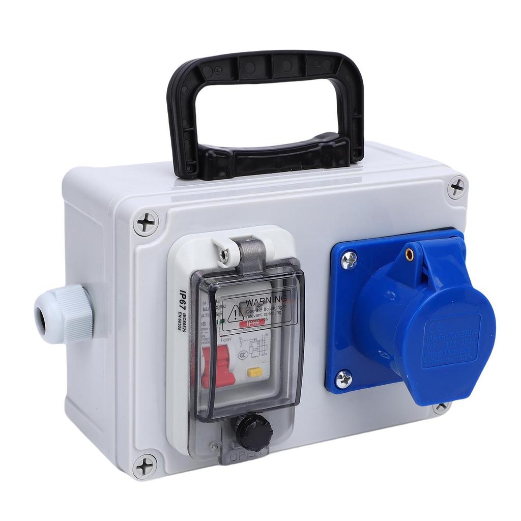 Outdoor Distribution Box Handheld IP44 To IP67 Water Proof A Type Remains Current Circuit Breaker Power Outlet Box for