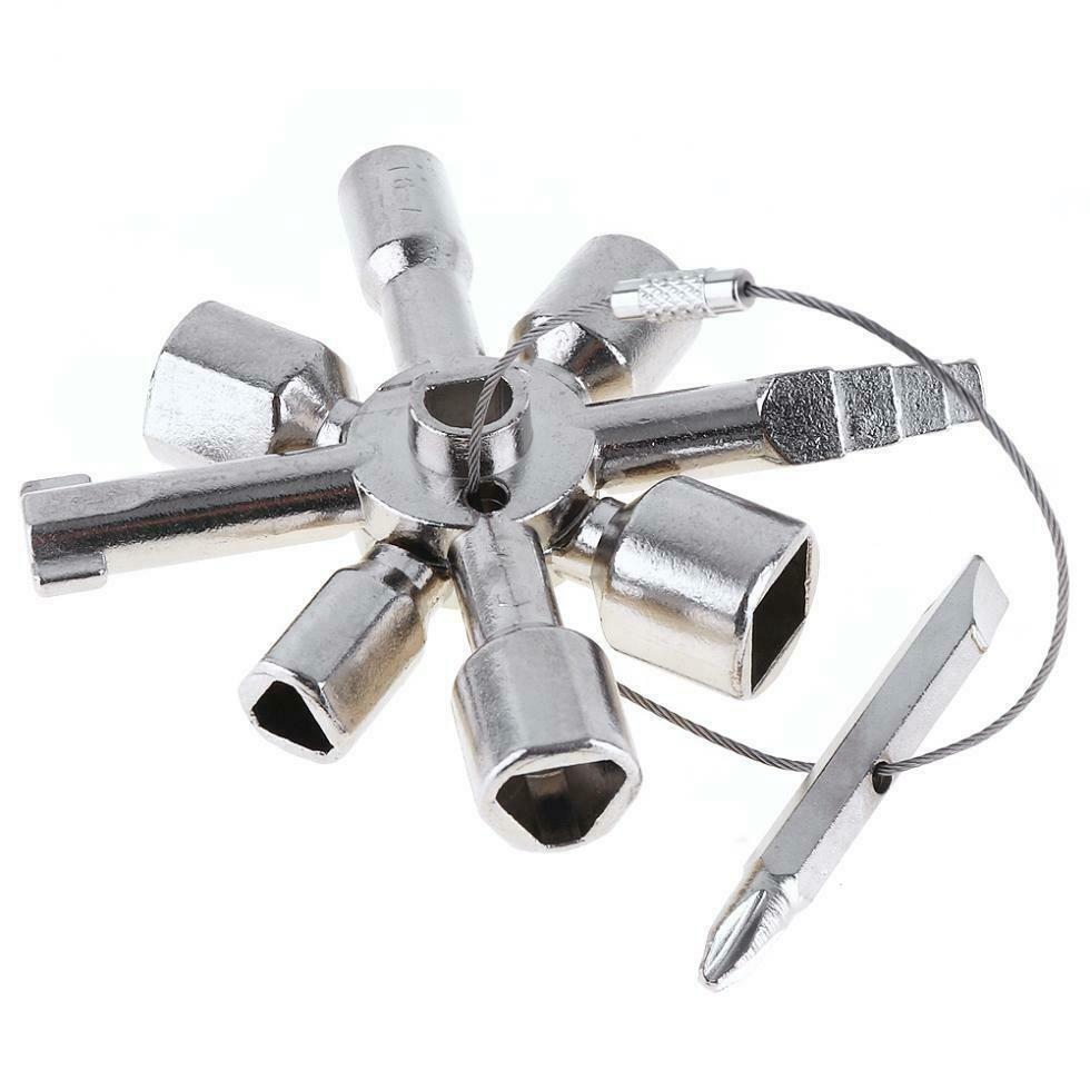 10 in 1 Multi Cross Switch Plumber Key Wrench Square Trilateral Steel Universal Silver #1