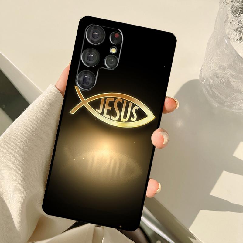 Fish Symbol Jesus Christ Christian Case For Samsung Galaxy S22 Ultra S21 S20 S24 S25 Ultra S9 S10 Plus S23 FE S25 FE Back Cover
