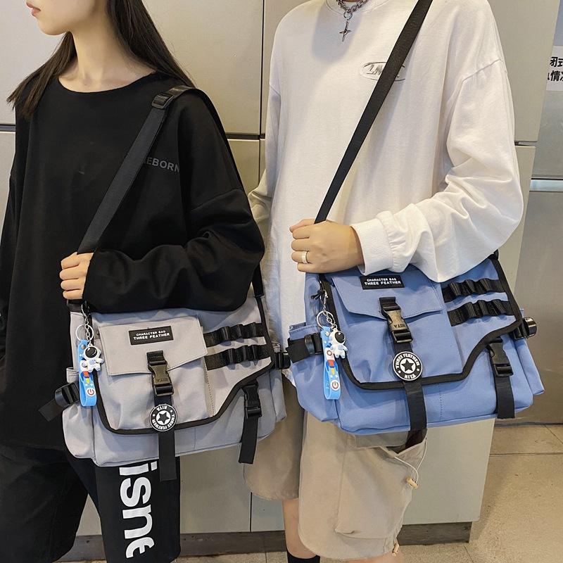 Women Canvas Crossbody Bags Nylon Men Postman Student Shoulder Messenger Bag Large Satchel Fashion Bookbag Big Handbags