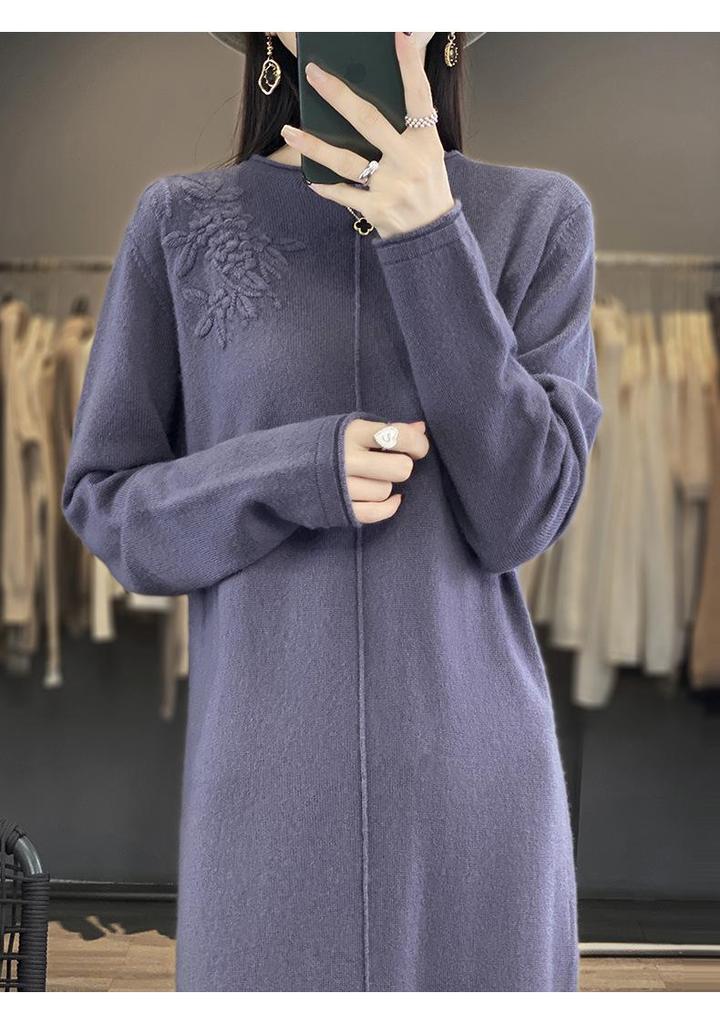2023 Autumn/Winter Australian Cashmere Pullover & Long Crochet Skirt Set with 100% Chinese Wool