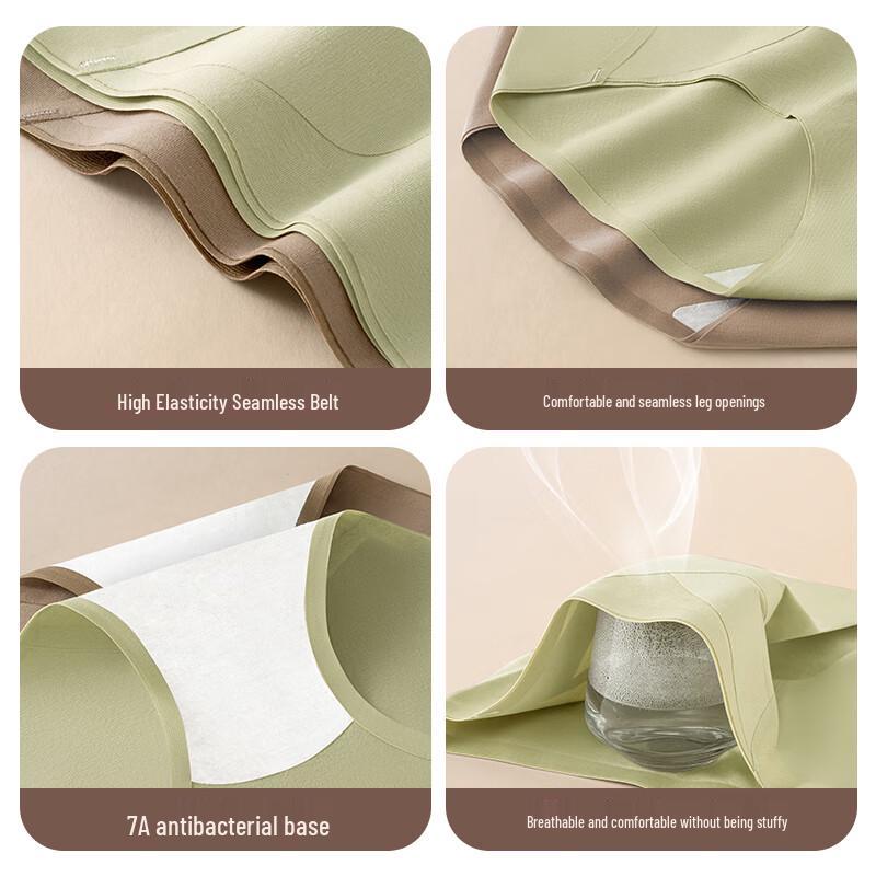 Miiow Women's High-Waist Antibacterial Combed Cotton Underwear 3-Pack