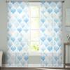 Watercolor Morocco Blue Sheer Voile Window Curtains Tulle Curtains Living Room Balcony Decoration Drapes