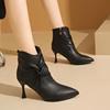8cm Thin Heels Sexy Women Ankle Boots Butterfly Knot Dec Winter Warm Modern Shoes Women  Mujer