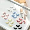 30Pcs French Carved Lace Nail Art Decorations Solid Color Lace Resin Nail Art Decorations For Diy Hairpin Nails Parts
