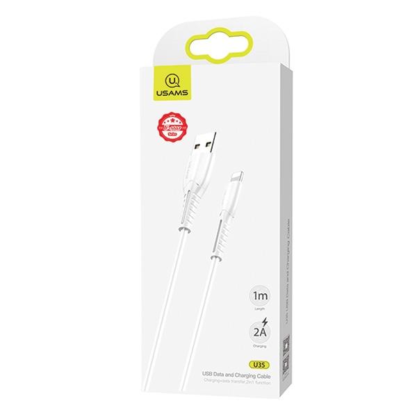 Usams Kabel U35 Lightning 2A Fast Charge1M Biały/White Sj364Usb02 (Us-Sj364)