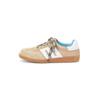 Brown women's autumn classic retro flat bottom color matching versatile soft sole casual sports white shoes