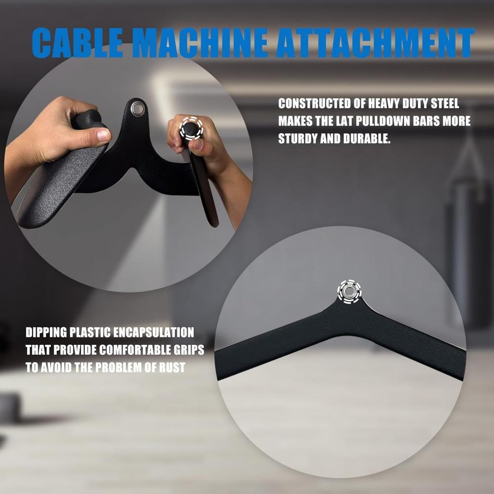 Accesorios para Polea Alta LAT, Accesorio para Máquina de Cable con Barra LAT, Barra en T, Barra en V, Barras para Jalón LAT, Asa para Entrenamiento de Fuerza de Espalda y Tríceps