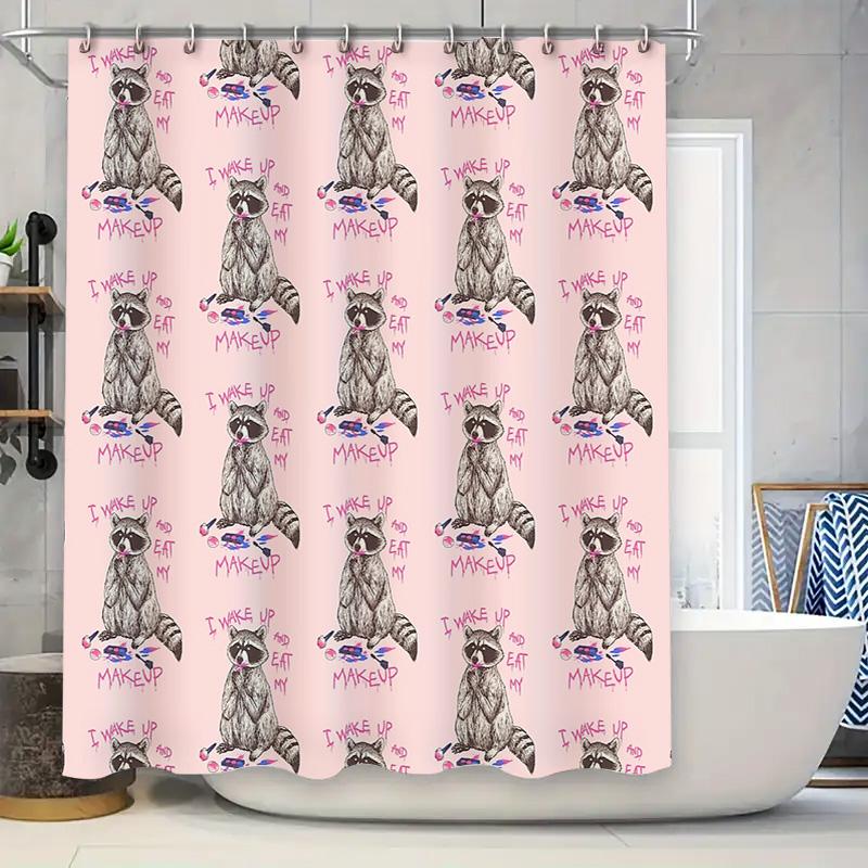 

Bathroom Shower Curtain Forest Animals Deer Fox Woodland Nature Decor Waterproof Home Decor Vintage Rustic Farmhouse Style Washa W60H190(CM)-1 Pcs