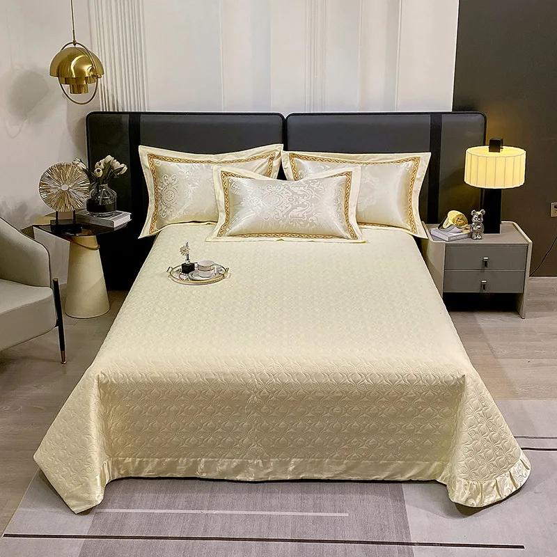 European relief pure cotton quilted quilted cotton bed cover single piece cotton thickened bed cover double bed cover 3 pcs set