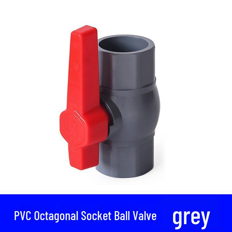 Šedá sada PVC vodovodních tvarovek: Koleno, T-kus, 3-cestný, 4-cestný plastový spoj pro přívod vody do akvária