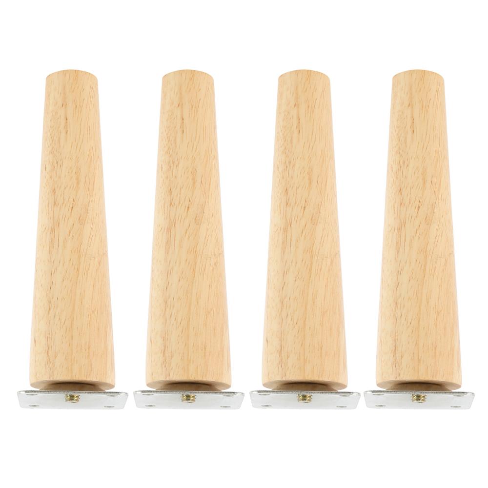 4-pack Meubelpoten Houten Massieve Meubelvoeten Schuin/Recht Tafelpoten Huis Antislip Stoel Vervangingspoten Schuin Voet