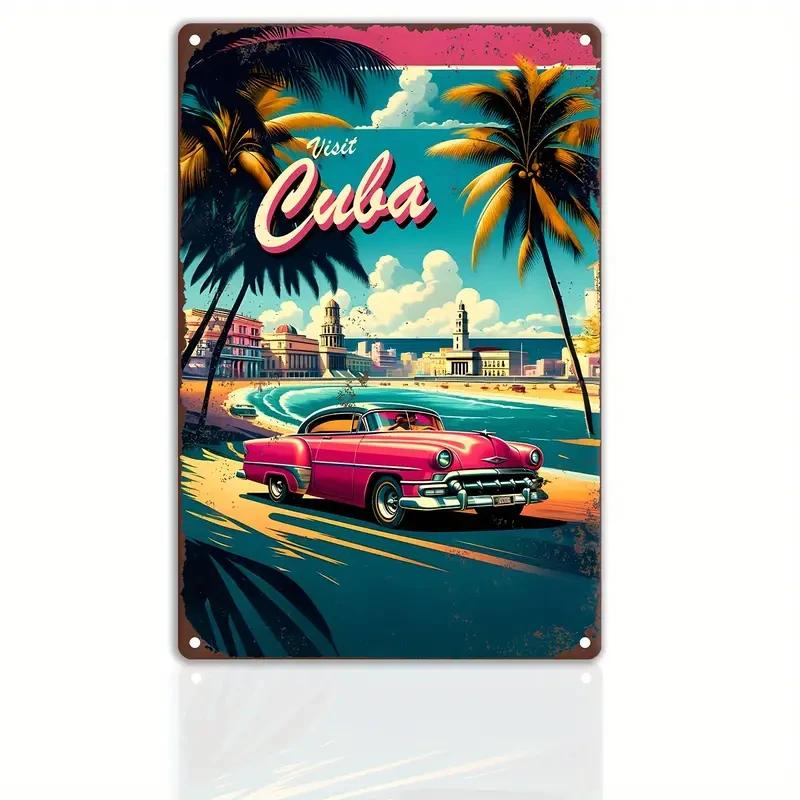 Vintage Travel The World Metal Sign MALAGA CROATIA FLORIDA Retro Poster Home Bar Room Pub Cafe Hotel Club Wall Decor Gift
