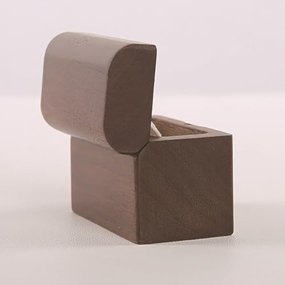 Single Slot Ring Box Jewelry Box Single Ring Wooden Flap Ring Storage Box Small Vintage Portable ...