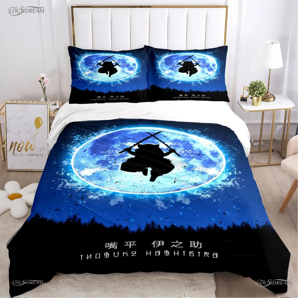 Cartoon De-Demon-Slayer All Season Duvet Cover Comforter Bedding Sets Soft Quilt Cover and Pillowcases Single/Double/Queen/King