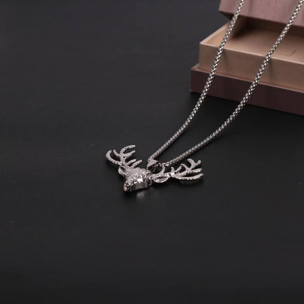 Men's Hip Hop Necklace Deer Pendant - Punk Vintage Street Couple Accessories - Cool Fashion Jewelry for Men and Women