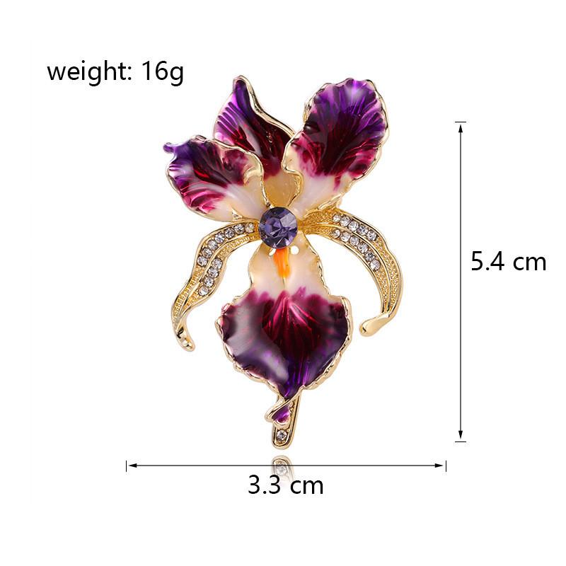 Elegant Iris Flower Brooch Pin With Alloy Finish For Women And Men