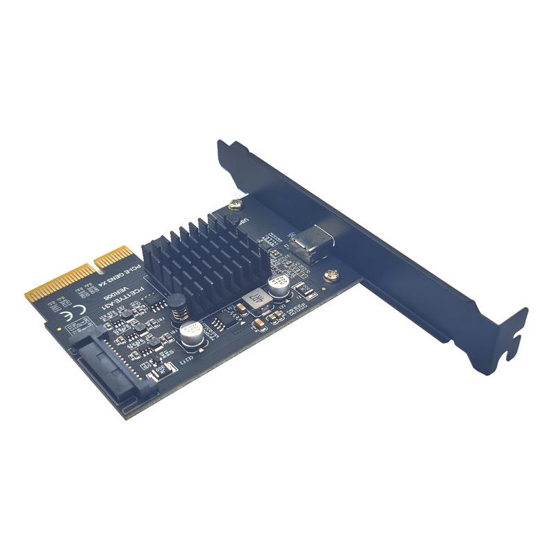 Xiangshuo USB 3.2 Gen 2x2 20Gbps PCI-E 4X to Type-C Adapter with Dual ASM324 Chips
