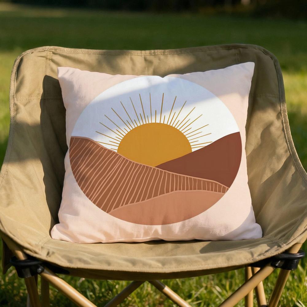 Retro Modern Sun Cushion Cover Soft Reversible Durable Pillow Cover MultiScene Use for Home Car Daily Comfort