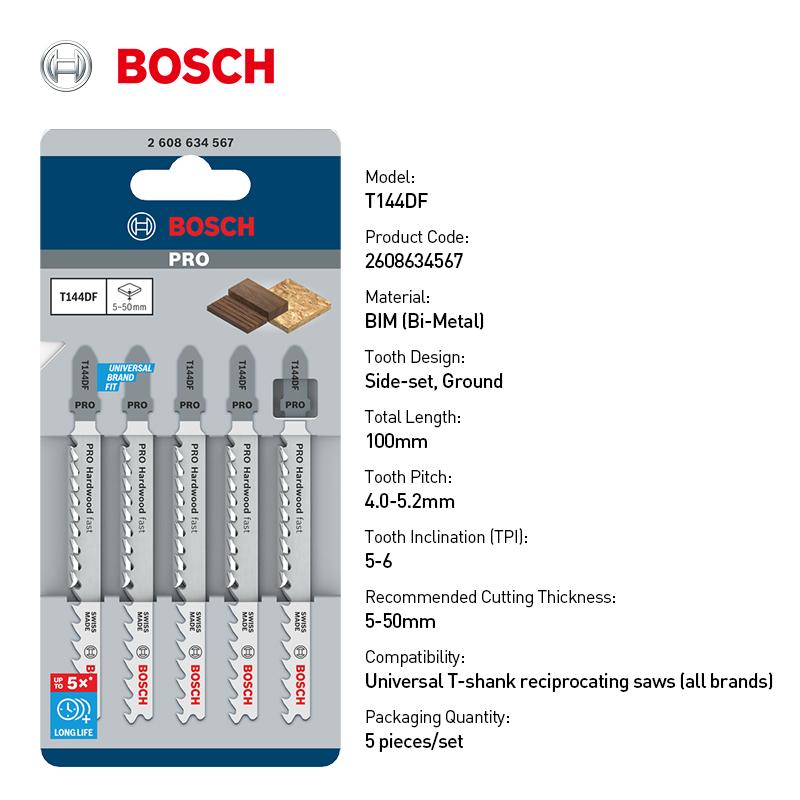 Bosch Professional  saw blade Hardwood Fast Cutting Jigsaw Blade T144DF 100mm