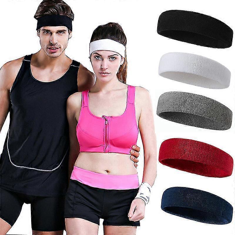 10pcs Sports Headbands Sweatbands, Elastic Hairbands Non-slip Moisture Wicking Cotton Headbands