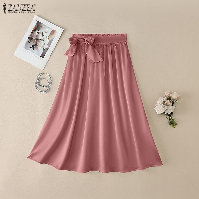 ZANZEA Lässige, elastische Taille, lockere lange Röcke für Damen