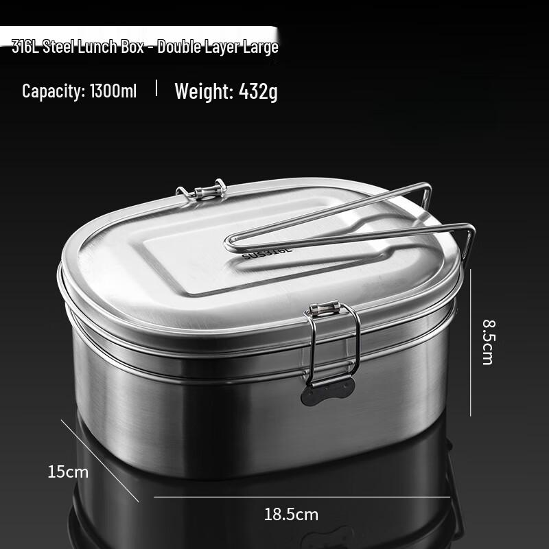 Retro Style 316L Stainless Steel Lunch Box