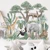 Rainforest Animals Wall Stickers For Living Room Bedroom Sofa Background Wall Decor Giraffe Elephant Wall Sticker For Home