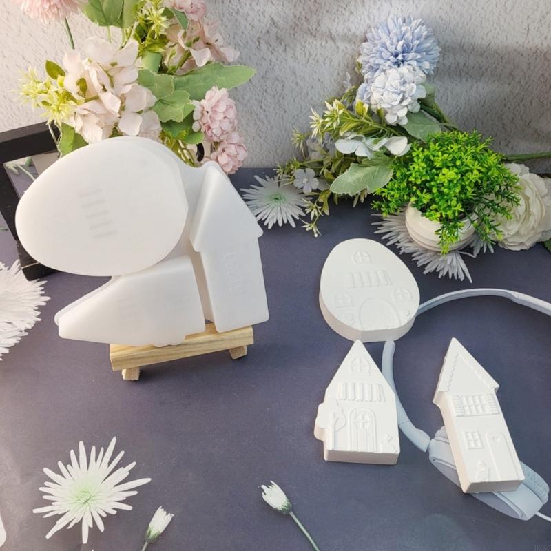 Flexible Silicone Easters Decoration Rabbits House Mould for Multiple Use HX6C CN