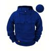Spring and Autumn Men's Hoodie Zipper Multi Pocket Hoodie Sports and Leisure with Velvet