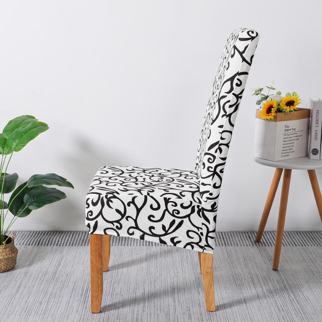 XL Size Printed Dining Chair Covers Large Removable Washable Kitchen Chair Protector Seat Cover for Dining Room Home Banquet