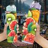 1PC Mixed Tropical Citrus Fruit Print 750ml Color Plastic Sports Water Bottle Leakproof Flip Straw Lid Suitable for Sports Office Home Use