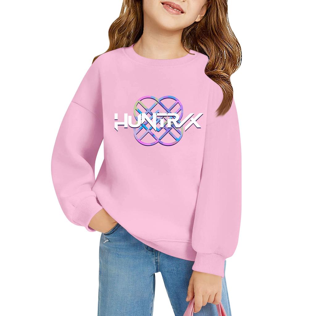 Kids' Long Sleeve Loose Pullover Letter Printed Round Neck Sweatshirt