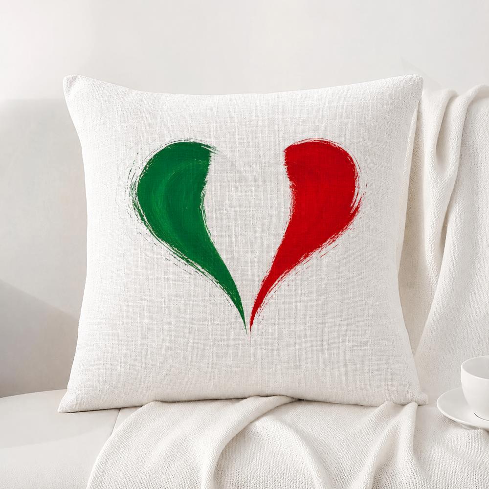 Flag Italy Flag Cushion Cover Natural Linen Pillowcase Set AllinOne Decor Cushion Cover for Sofa Bedroom Chair