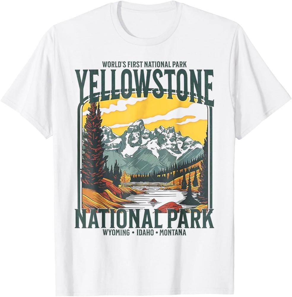 

Винтажная футболка Национального парка Йеллоустон для походов и кемпинга, унисекс 3XL