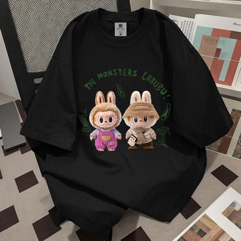 LABUBU Unisex Blouse Round Neck Short-sleeved Fashion Casual