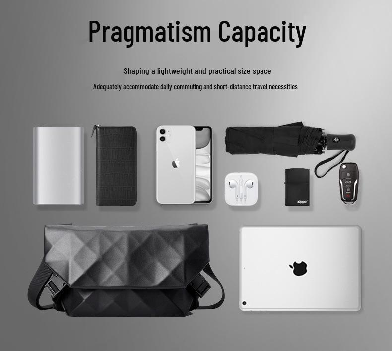 Koreanische Argyle Herren Umhängetasche: Trendige, vielseitige Umhängetasche mit großem Fassungsvermögen & leichter Rucksack