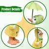 2Pcs Duck Holding Umbrella Statues Hand Painted Figures Lawn Ornaments Cafe Resin Sculptures for