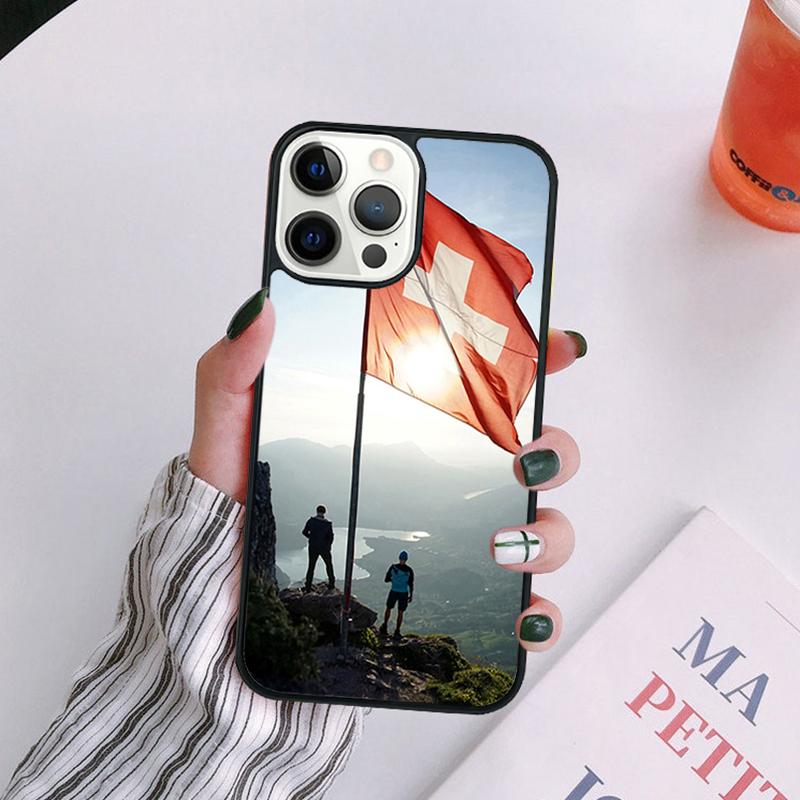 Switzerland Swiss Flag Phone Case For iPhone 17 Air 16 15 14 13 12 11 Pro Max Plus Max Cover Shell coque