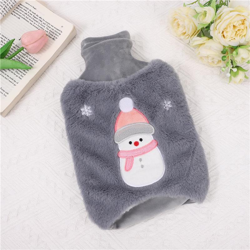 

Мягкая взрывозащищенная грелка из ПВХ: Утолщенная, симпатичная и безопасная грелка для рук и живота для студентов Christmas Snowman, 1000ML