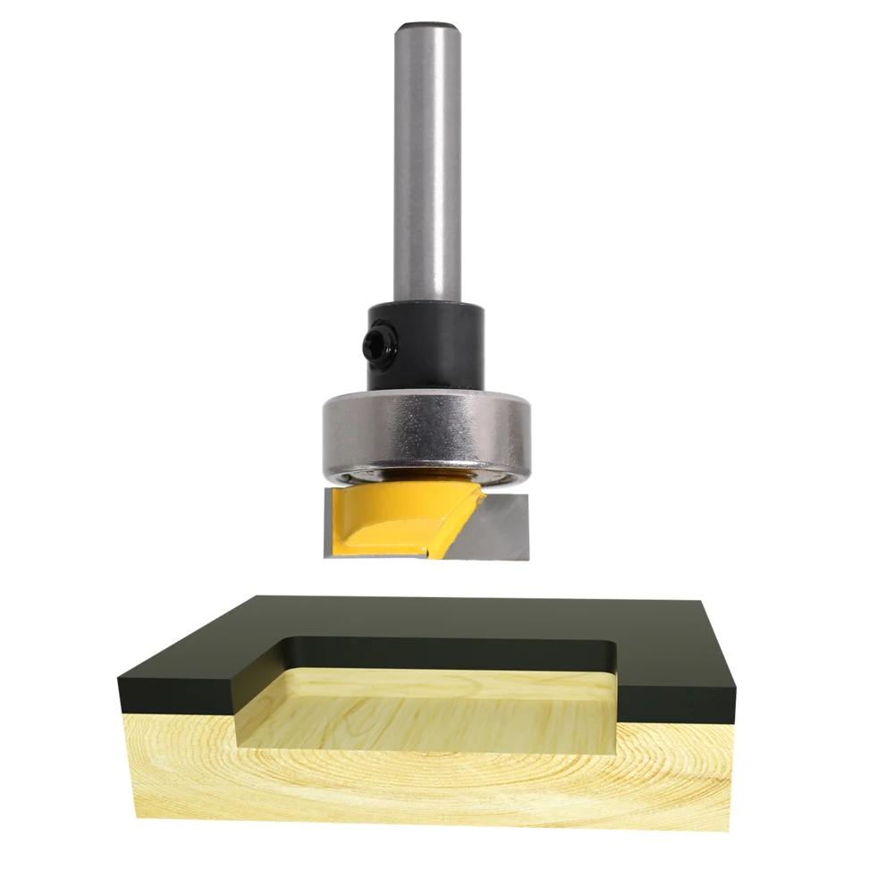 6mm shank Trim Router Bit - Bottom Cleaning 3/4"W X 1/4"H Woodworking cutter Tenon Cutter for Woodwork 1/4" Shank Template