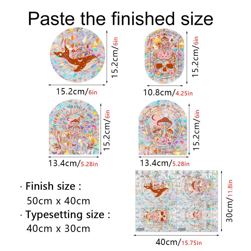 Sun Catcher Flower Window Decals Static Cling Window Sticker Anti Collision Window Decals for Bird Strikes Rainbow Stickers