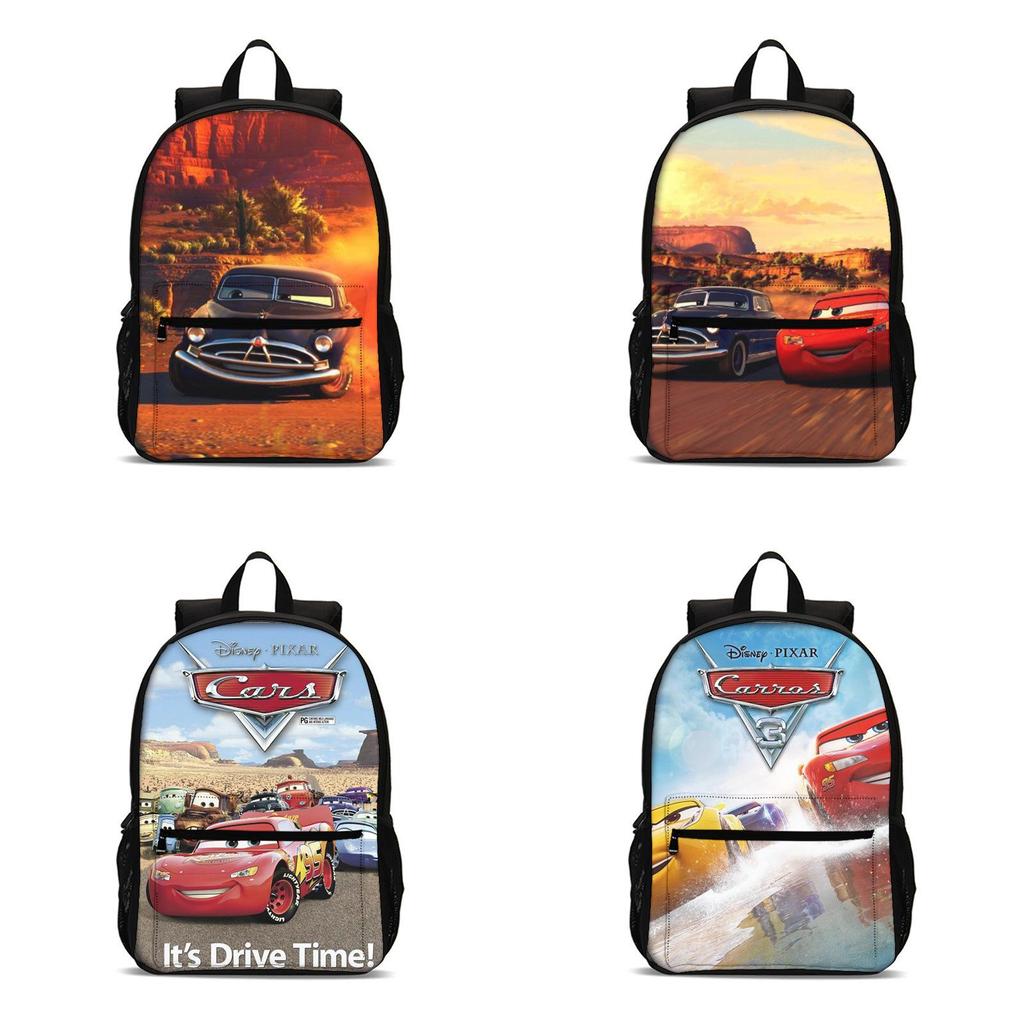 Cars Movies Cartoon Backpack For Kids With Nylon Material And Spacious Design