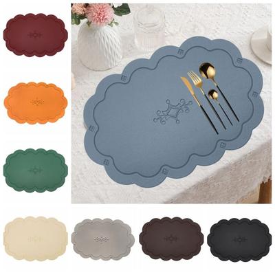 Platzset aus Kunstleder Ölbeständig Thermoisolierende Matte Retro Esstischmatte Westliche Küche